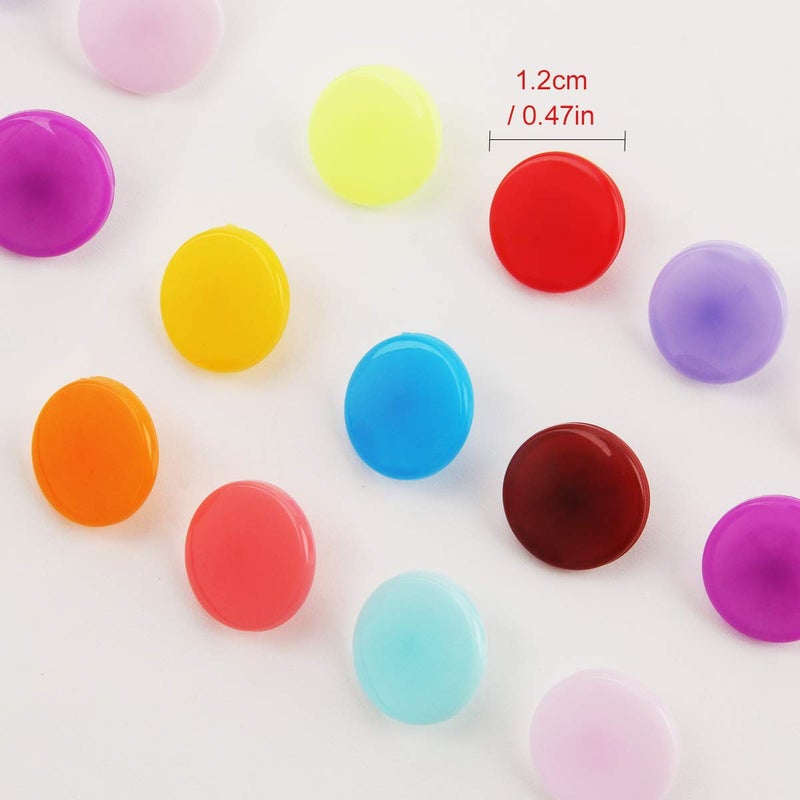 cenoz 460 Sets 24Color Cenoz Snap Plastic Fasteners Button with Pliers Tool, T5 Resin Plastic Button Sewing Fasteners Punch Poppers No Sew Buttons for Cloth Craft Mama Pads - Image 5